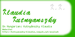 klaudia kutnyanszky business card