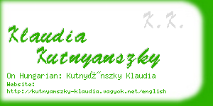 klaudia kutnyanszky business card